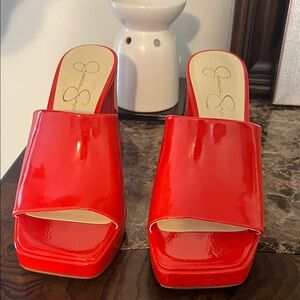 Jessica Simpson Red Patent Mules